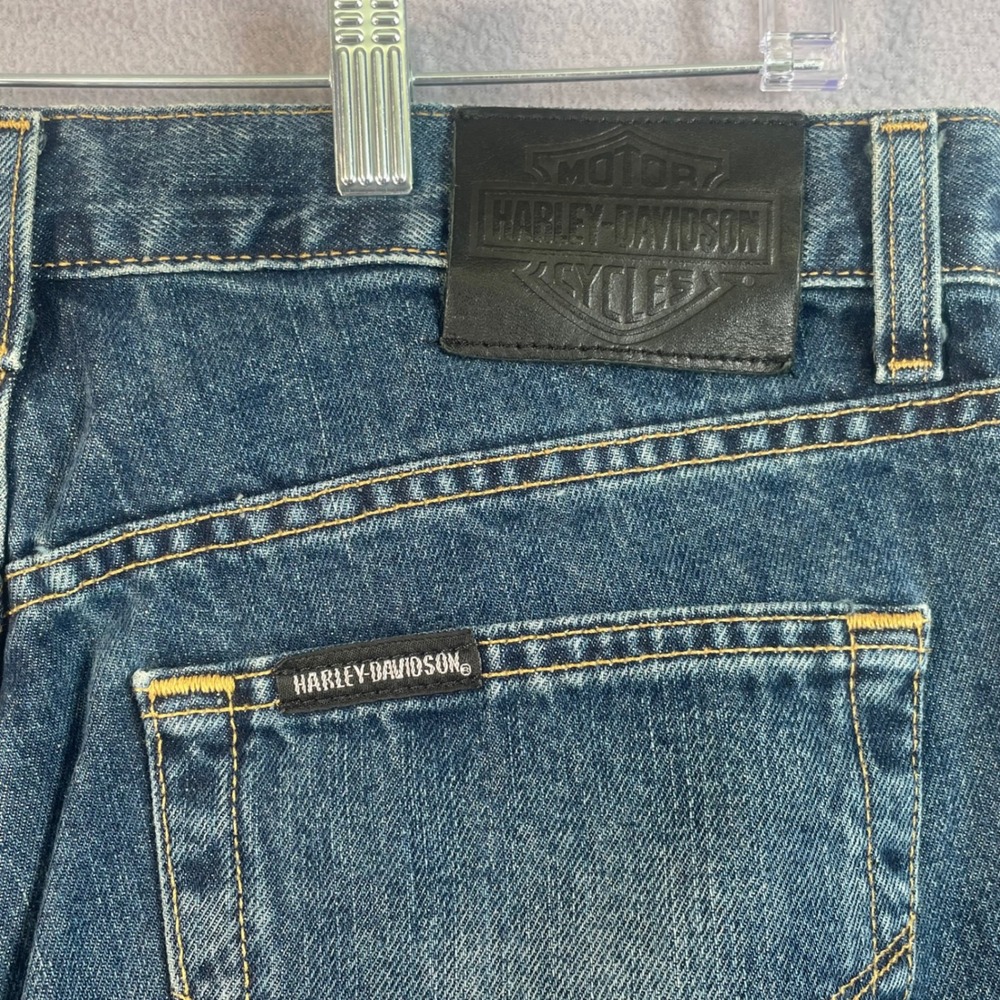 Harley-Davidson Jeans Womens 34 Blue Straight Leg 99029N-10VM Denim Biker Moto